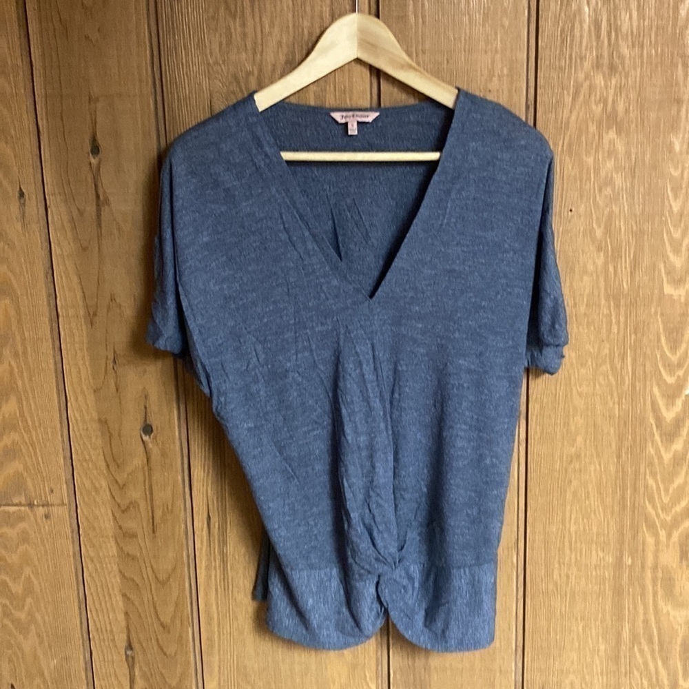 Juicy Couture grey dolman sleeve knotted front top women’s size‎ S